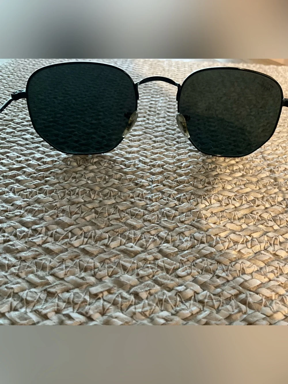 Ray-Ban  Black Polarized Hexagonal Sunglasses RB 3548-N 002/58